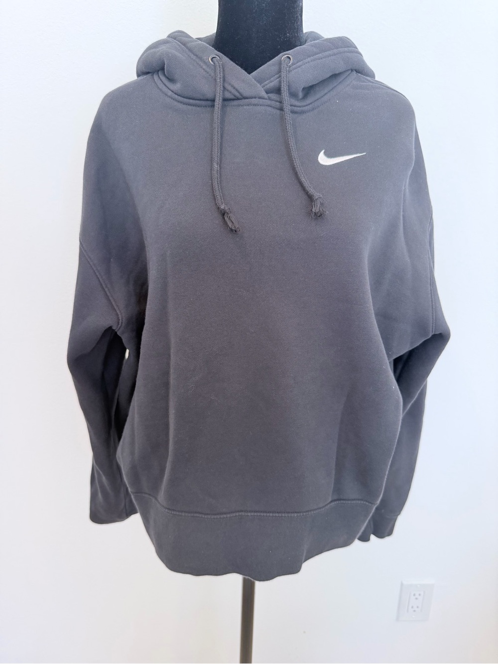 Nike Black Hoodie with White Swoosh Logo